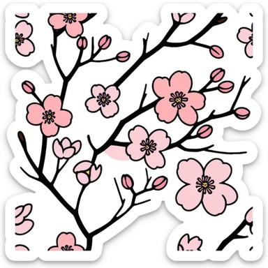 Sakura cherry blossom pattern sticker