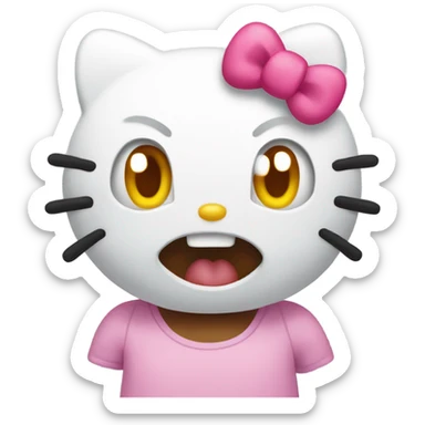 Hello kitty shocked sticker