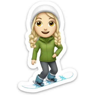 white girl snowboarding sticker