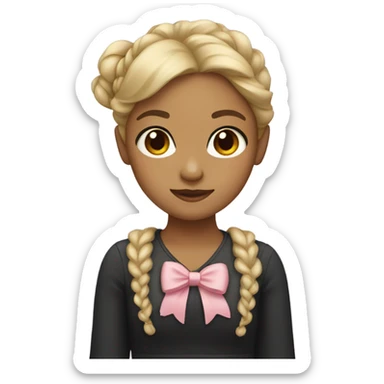 girl with bow and light skin sticker