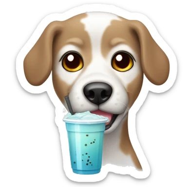 Dálmata dog drinking boba sticker