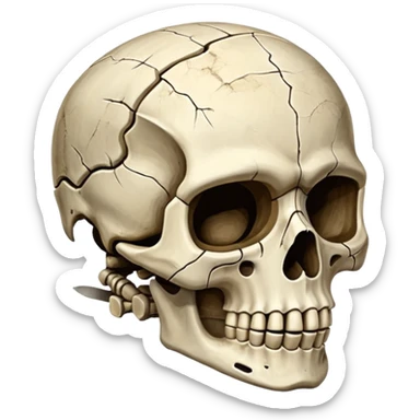 skeleton helmet sticker