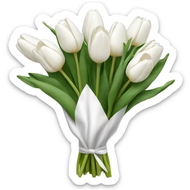 white tulip bouquet  sticker