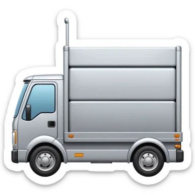 emoji of delivery truck with empty open cargo area sticker