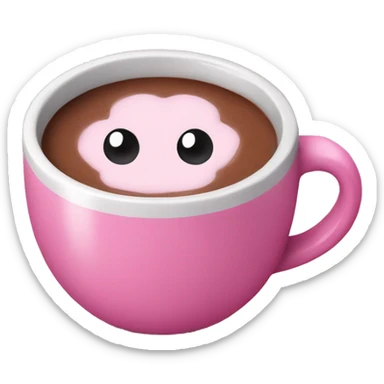 Pink mug of hot chocolate  sticker