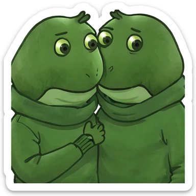 couple hug with warm smiles sticker