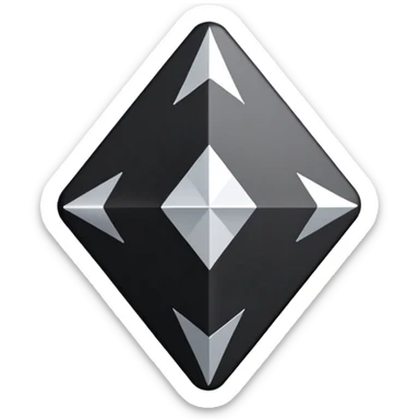 3d diamond shape matte black. diamond shape like on a playing card sticker