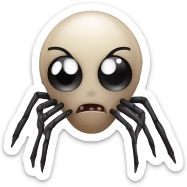 scary spider hanging on web sticker