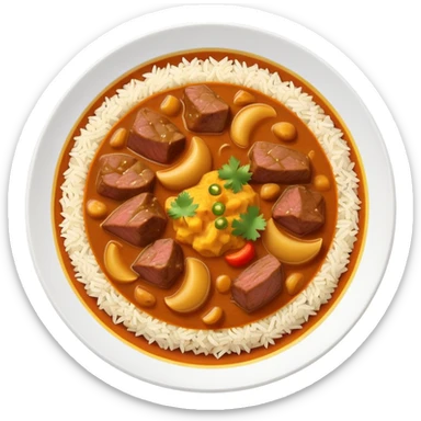 Plate of curry rice with beef  sticker