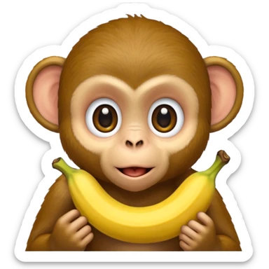 retarded looking monkey sucking a banana sticker