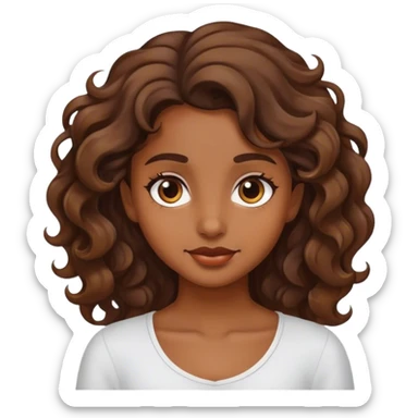 Chica morena con pelo ondulado  sticker