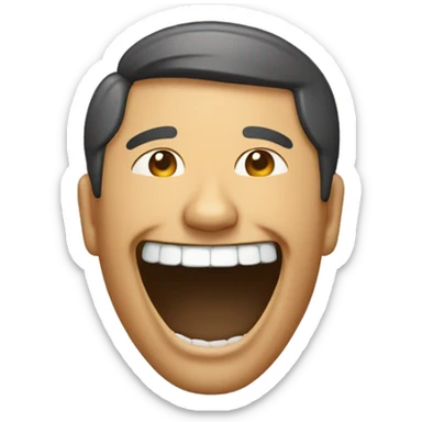 Un hombre chino con dientes muy grandes  sticker