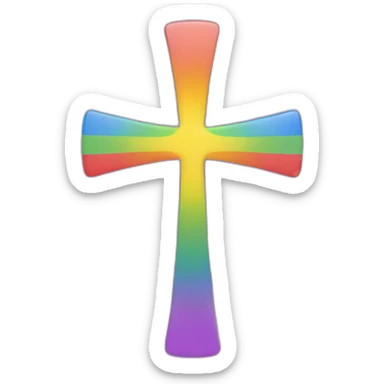 LGBT+ flag cross manji bouddhist in the middle sticker