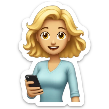 hermosa mujer hablando por celular sticker