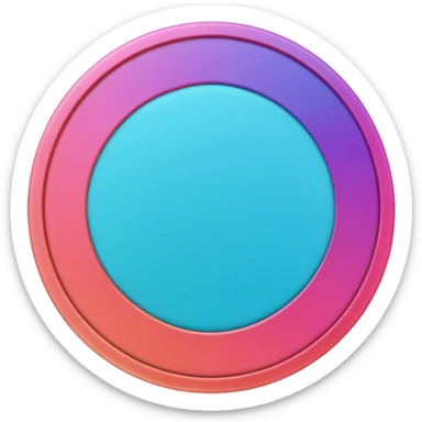 
One  Rotate 45 degree  coin color in in gradient of turquoise, blue, pink, purple, and coral sticker