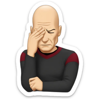 jean luc picard facepalm sticker
