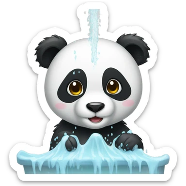 panda in the shower sticker