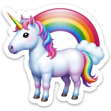Unicorn pooping a rainbow sticker