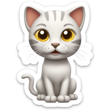 cat with muscles standing sticker