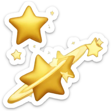 Golden shooting star, stars sticker