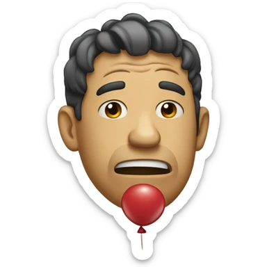 Crying guy popping a balloon  sticker