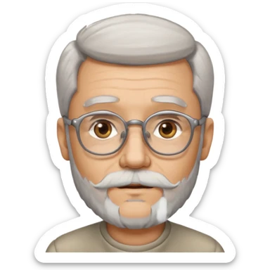 "viejito joven con lentes y barba con pocas canas sticker
