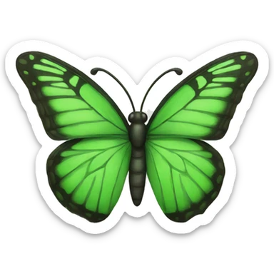 Green butterfly sticker
