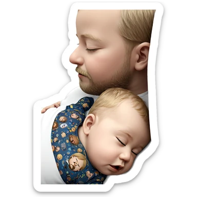 sleeping boys with beards sticker