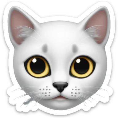 gato blanco y negro con un la sticker