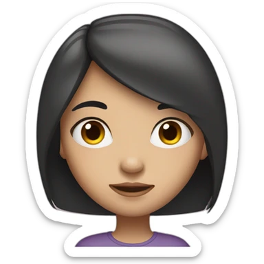 Girl with dark streight hair and different eyes color sticker