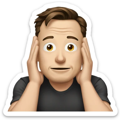 elon musk head in hands sticker
