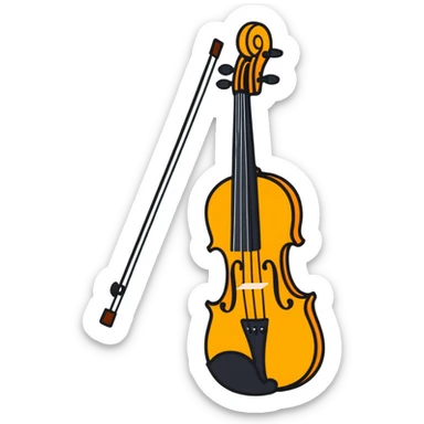 cartoon violin sticker