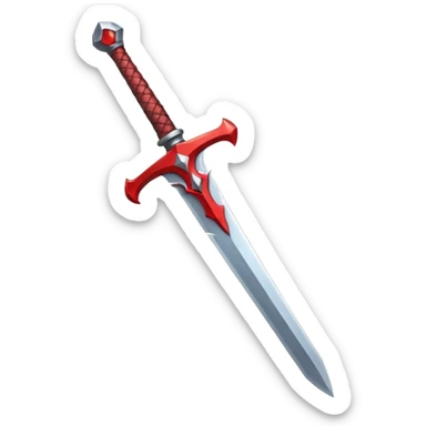 make a red sword mmo rpg class icon sticker