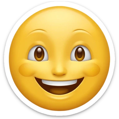 joyful emoji face with a big smile, radiating happiness sticker