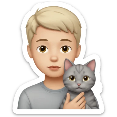 boy with lips with cat 🐱 in his mouth sticker