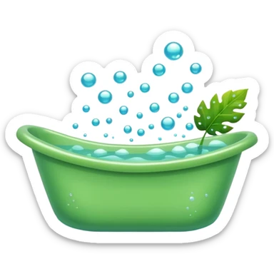 Bathtub with leaves for bubbles sticker