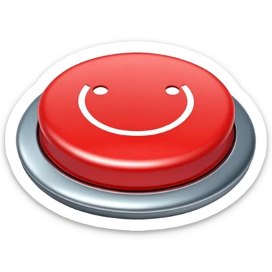 Red button ready to press sticker
