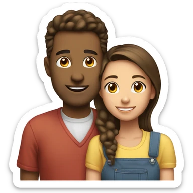 Lovely cute eldest teen daughter with her dad sticker