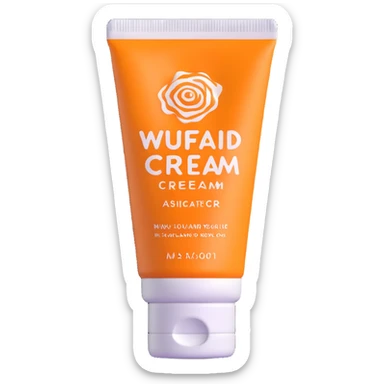 empty, crumpled hand cream tube, pastel and vibrant colors, very squished and wrinkled, cap on, looks like a beauty product sticker