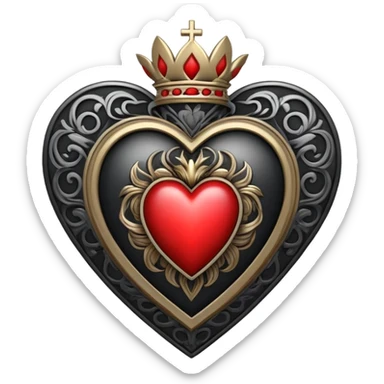 sacred heart metal black sticker
