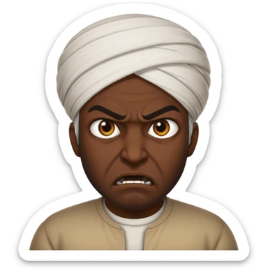 in profile, angry Iranian sticker