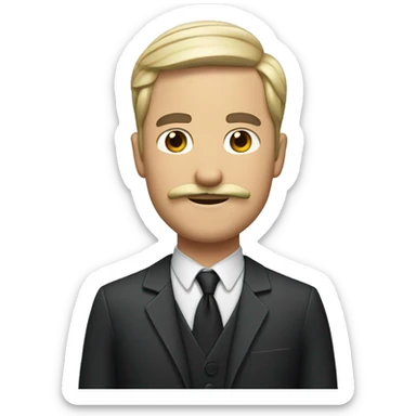 wite man with shortcut hair and mustache sticker