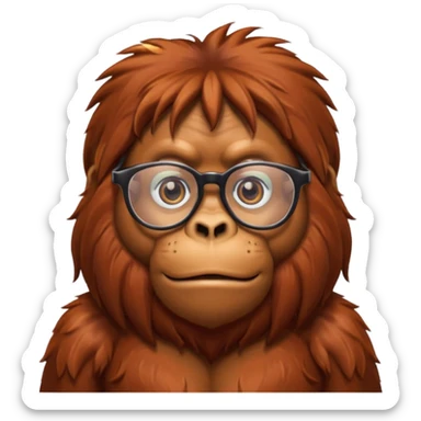 orangutan with glasses sticker