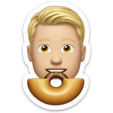 Erling Haaland mangeant un donut sticker