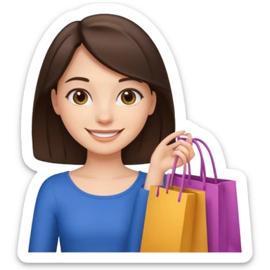 Girl shopping brunette sticker