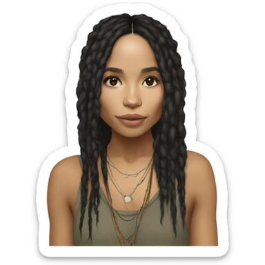 Zoe Kravitz, Portrait, Hippie Clothes sticker