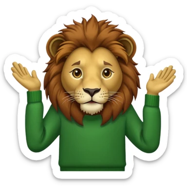 lion wearing green jumper sticker