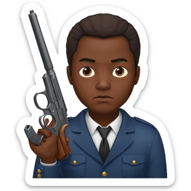 African American gang member terrorist with a gun sticker