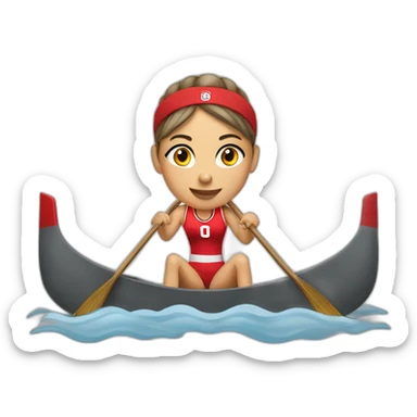 ohio state buckeyes woman rower in a boat sticker