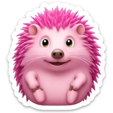 Pink hedgehog sticker